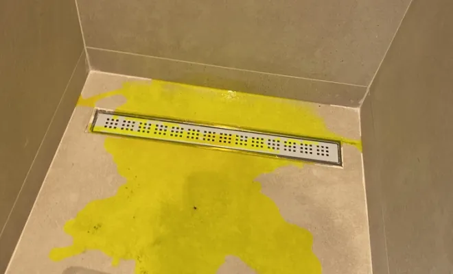 teste de l'évacuation de la douche 